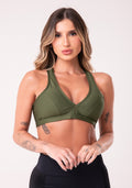 Top Equilibrium Verde Militar com Bojo Modelo Nadador Dlk