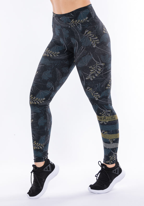 Calça Legging Sublimada Printed Floral Dark