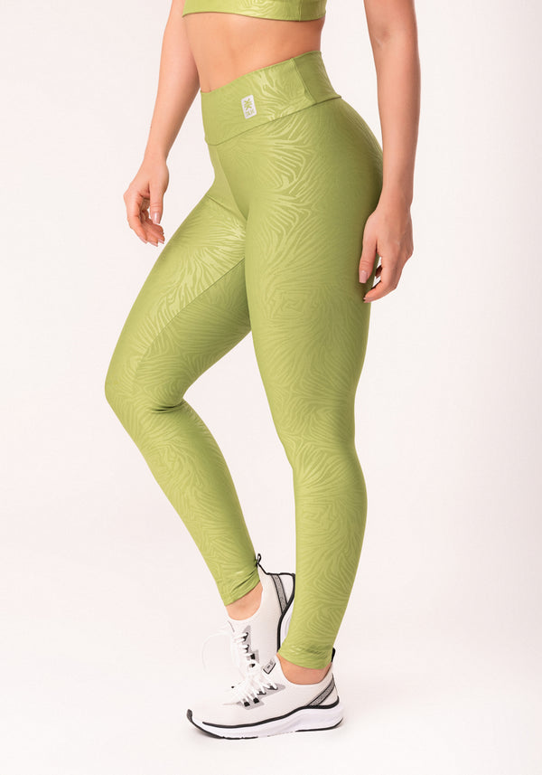 Calça Legging Shine Verde Texturizada Dlk