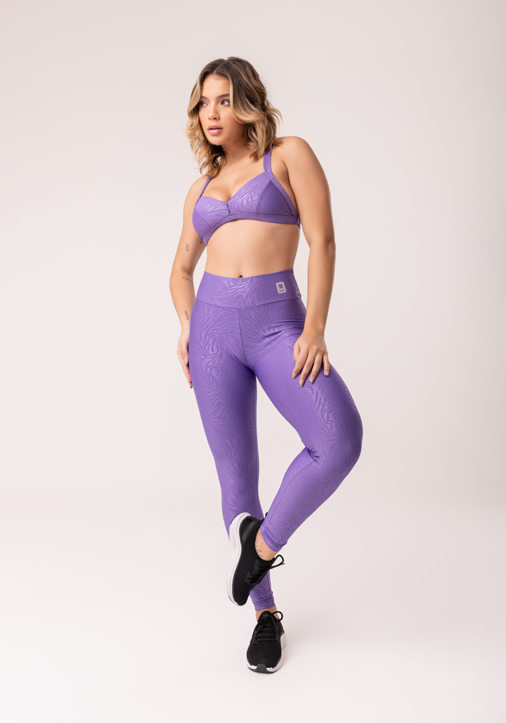 Calça Legging Shine Lilás Texturizada Dlk