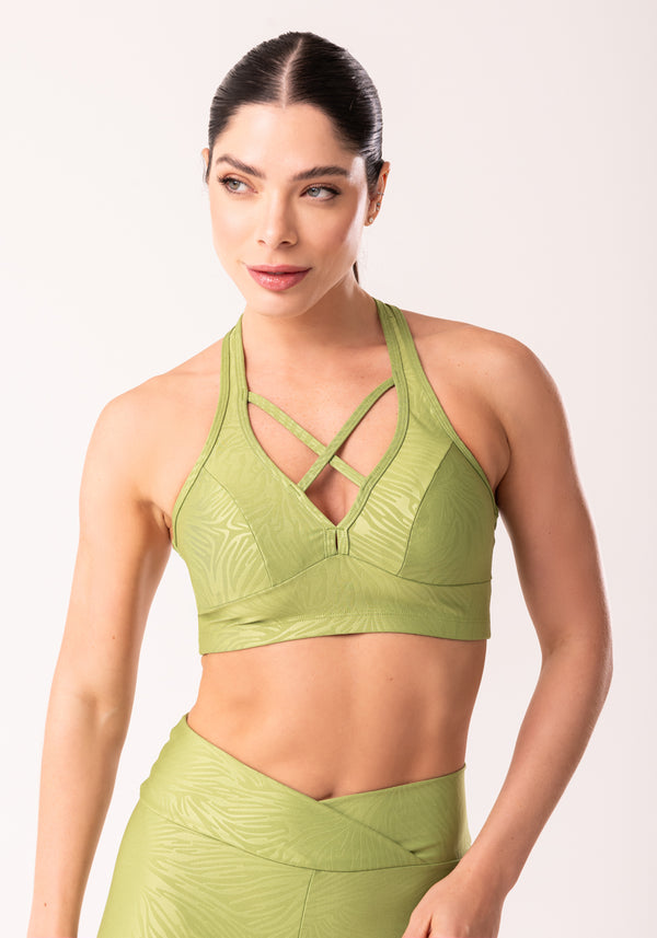 Top Com Bojo Shine Verde Texturizado Nadador Dlk