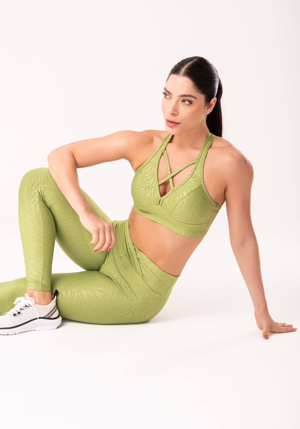 Top Com Bojo Shine Verde Texturizado Nadador Dlk