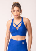 Top Com Bojo Shine Azul Texturizado Nadador Dlk