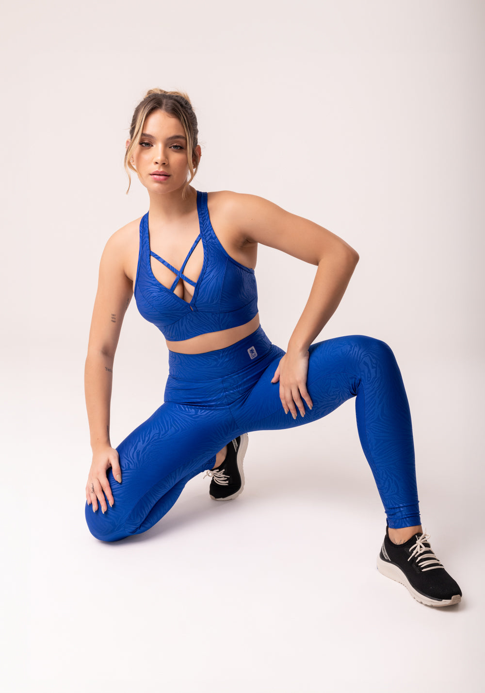 Top Com Bojo Shine Azul Texturizado Nadador Dlk