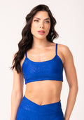 Top Com Bojo Shine Azul Texturizado Dlk