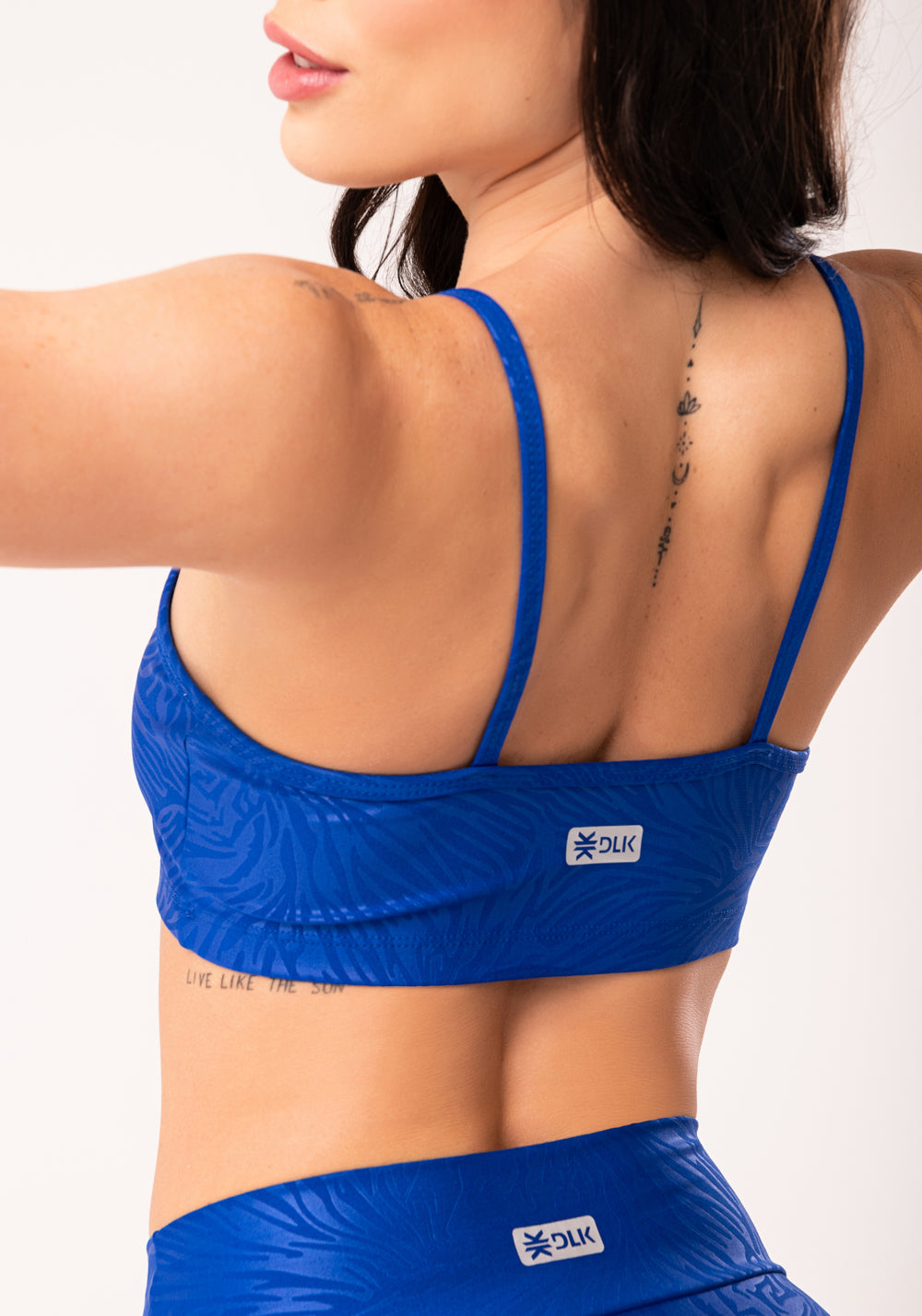 Top Com Bojo Shine Azul Texturizado Dlk