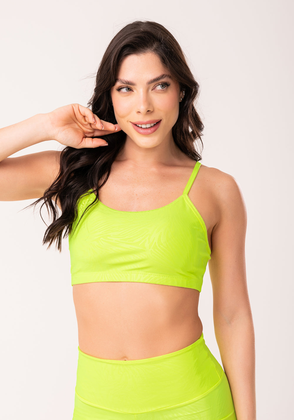 Top Com Bojo Shine Amarelo Texturizado Dlk