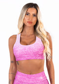 Top Fitness Feminino New Printed Estampado Melange Rosa Dlk