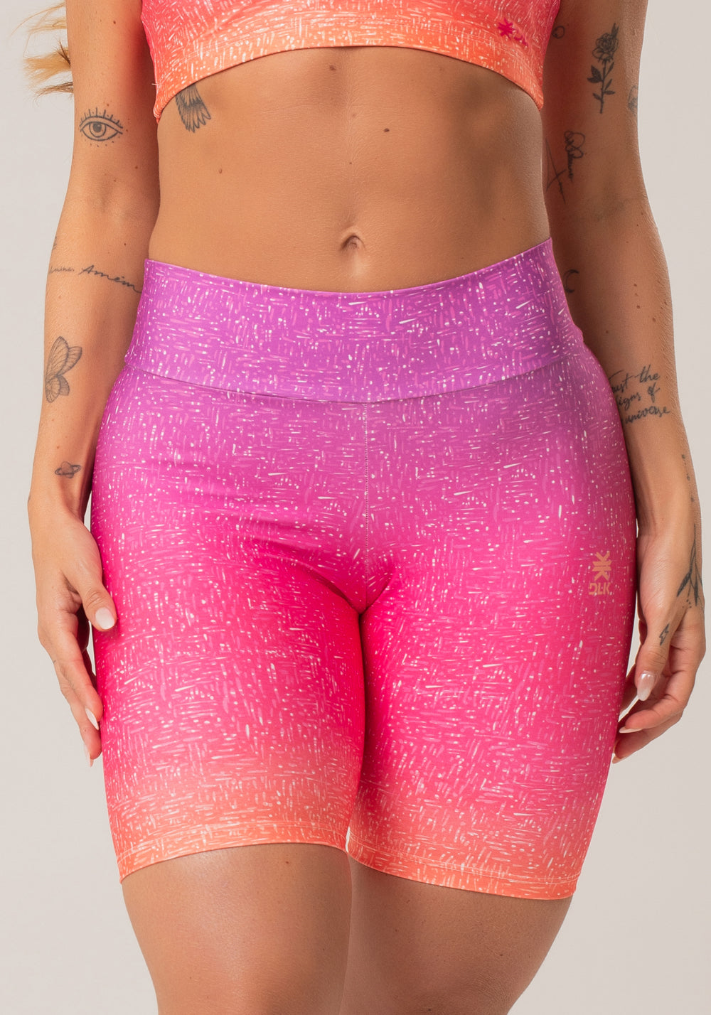Bermuda Fitness Feminina New Printed Estampada Degradê Rosa Dlk