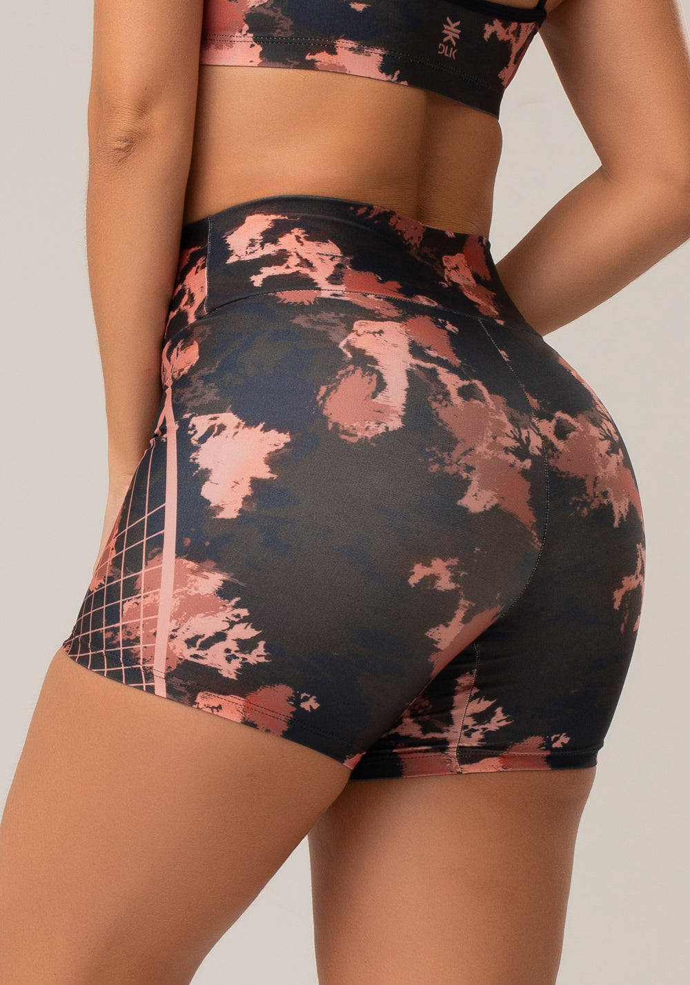Short Fitness Feminino New Printed Estampado Camu Rosé Dlk