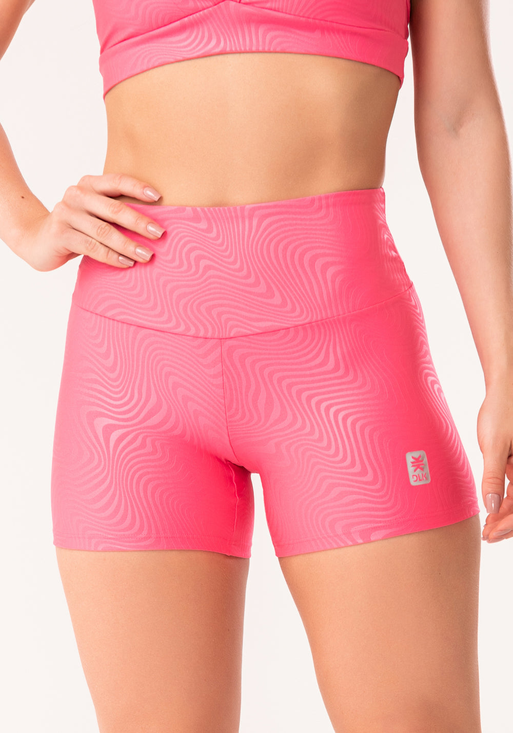 Short Shine Rosa Texturizado Ondas Dlk