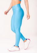 Calça Legging Shine Azul Texturizada Ondas Dlk