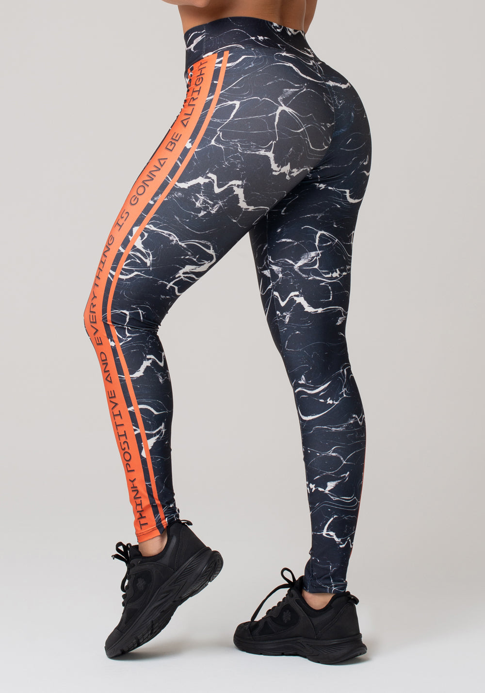 Calça Legging Printed Estampada Marmorizado Com Cadarço Dlk