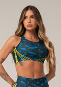 Top Fitness Feminino Nadador New Printed Estampado Abstrato Dlk