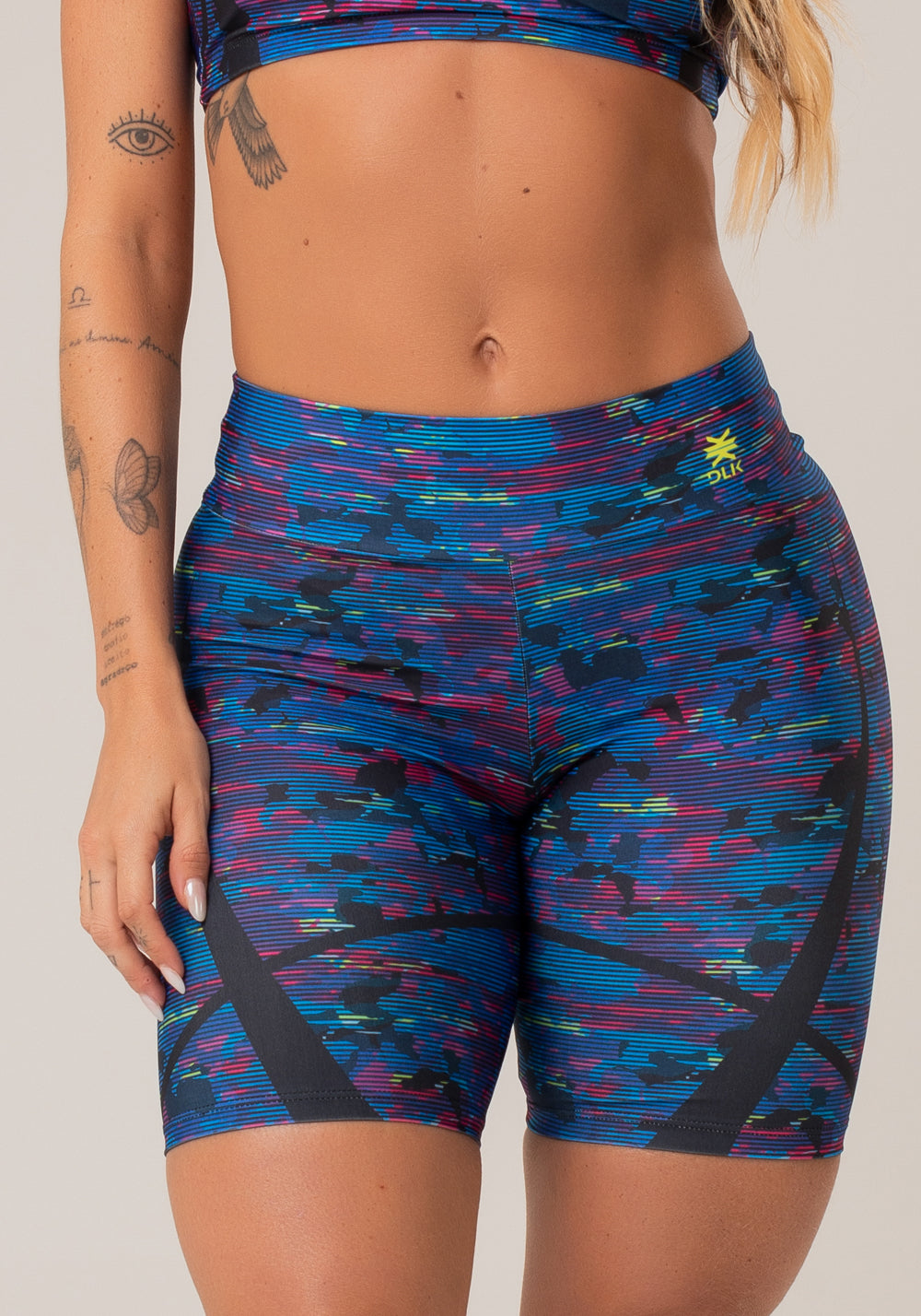 Bermuda Fitness Feminina New Printed Estampada Abstrato Royal Dlk