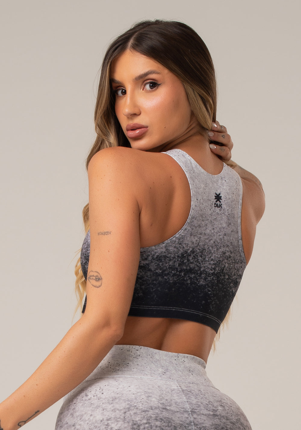 Top Fitness Feminino Nadador New Printed Estampado Placement Dlk