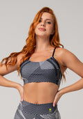 Top Fitness Feminino Com Bojo New Printed Estampado Gradil Dlk