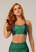 Top Fitness Feminino Com Bojo New Printed Estampado Grass Dlk