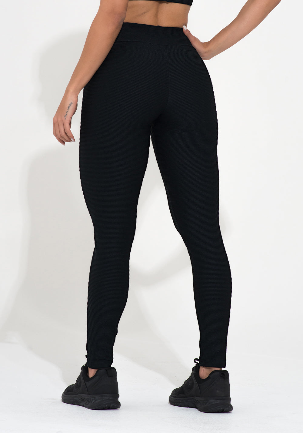 Legging Fitness Feminina Preta Canelada Action Dlk