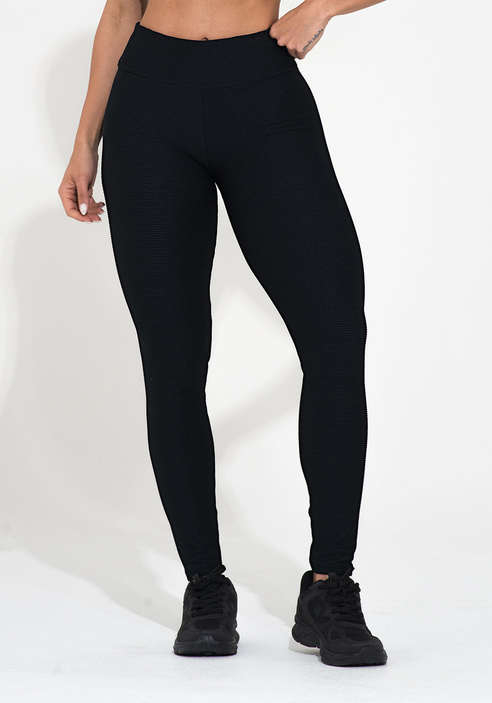 Legging Fitness Feminina Preta Canelada Action Dlk