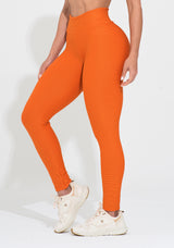 Legging Fitness Feminina Laranja Canelada Action Dlk