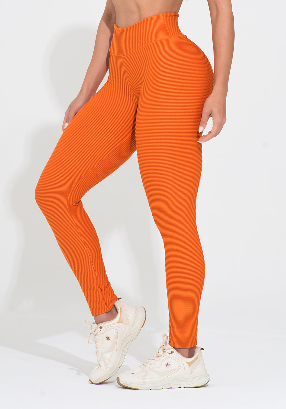 Legging Fitness Feminina Laranja Canelada Action Dlk