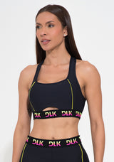 Top Fitness Feminino Cut-out Elástico Colorido Action Dlk