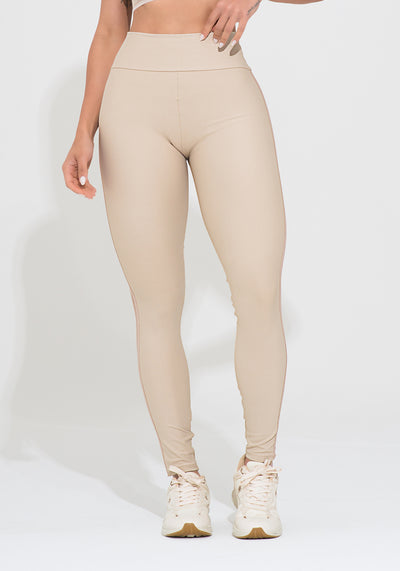 Legging Fitness Feminina Nude Elástico Lateral Action Dlk