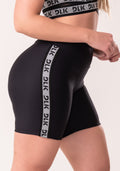 Bermuda Fitness Feminina Preto Com Elástico Lateral Canelado Intense Dlk