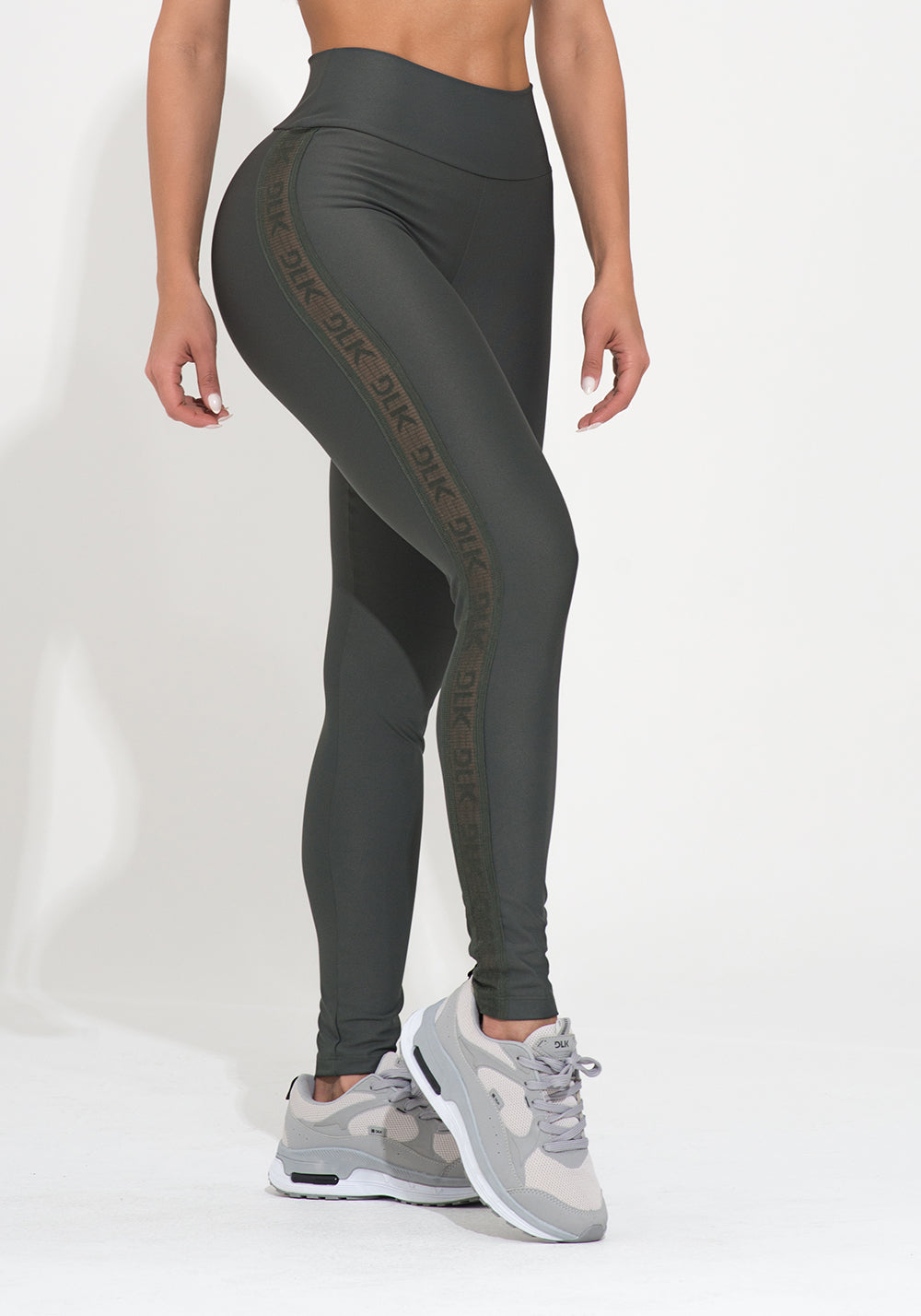 Legging Fitness Feminina Chumbo Elástico Lateral Action Dlk
