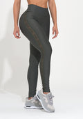 Legging Fitness Feminina Chumbo Elástico Lateral Action Dlk