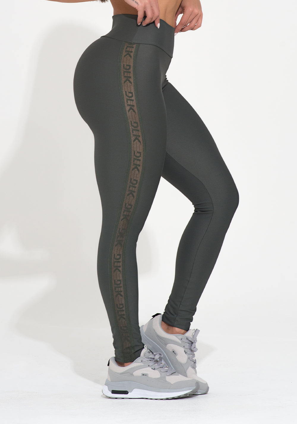 Legging Fitness Feminina Chumbo Elástico Lateral Action Dlk