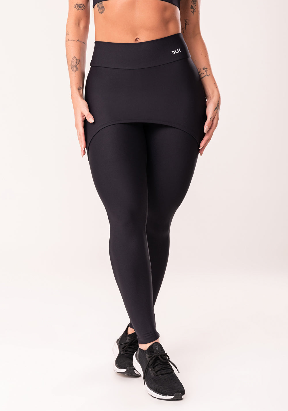 Calça Legging Preta Com Tapa Bumbum Básica Dlk