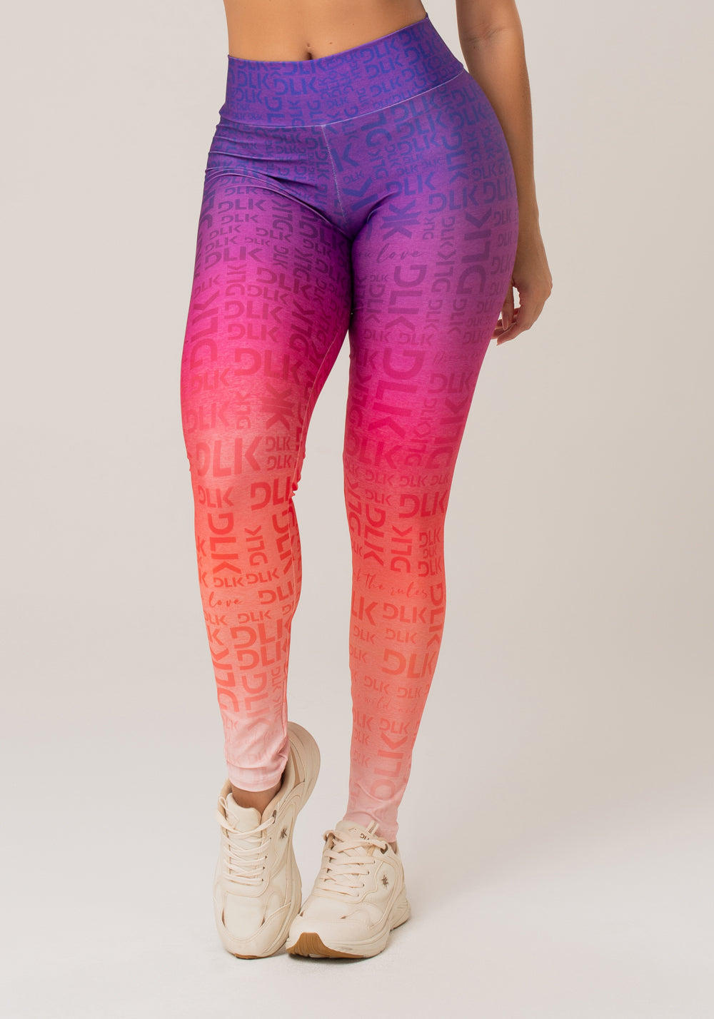 Legging Fitness Feminina New Printed Estampada Degradê Frases Roxo Dlk
