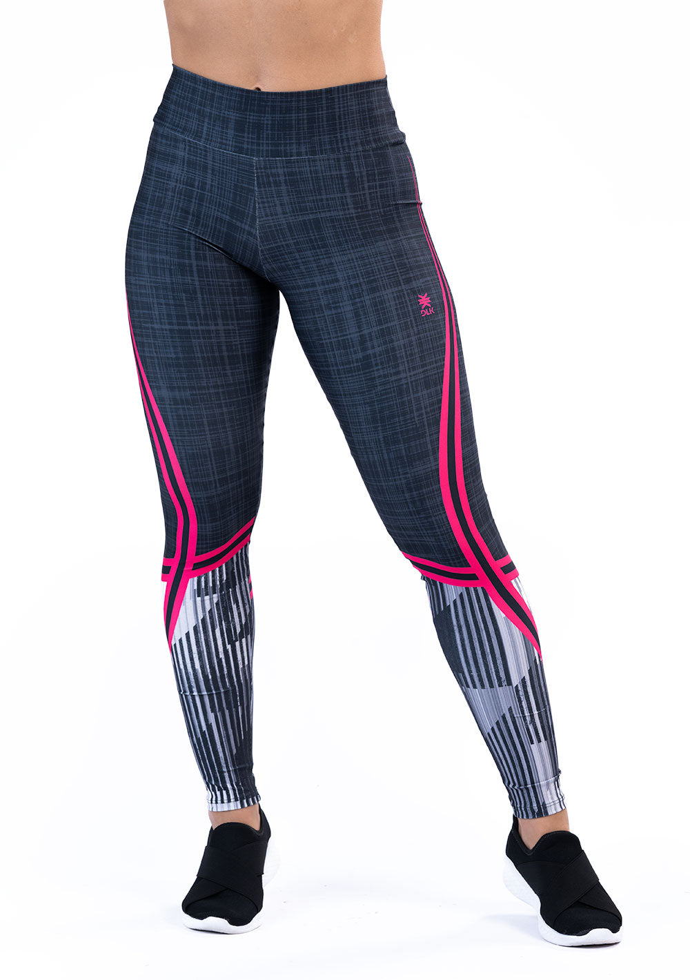 Legging Fitness Feminina New Printed Estampada Mix Geo Pink Dlk