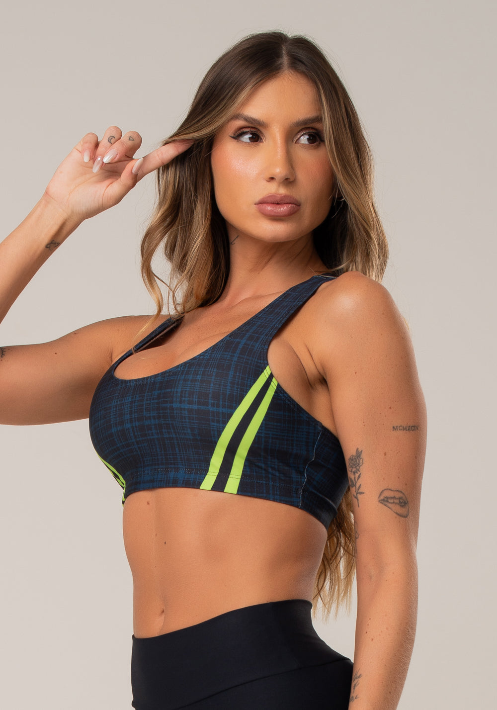 Top Fitness Feminino New Printed Estampado Mix Geo Neon Dlk
