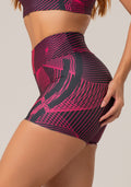 Short Fitness Feminino New Printed Estampado Gradil Pink Dlk