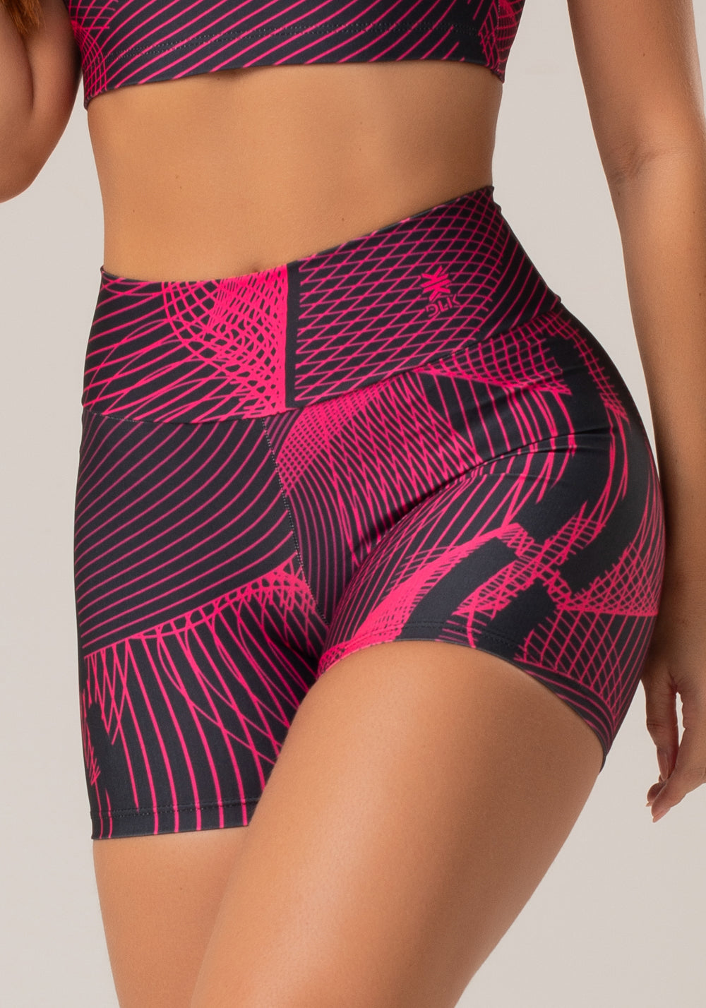 Short Fitness Feminino New Printed Estampado Gradil Pink Dlk