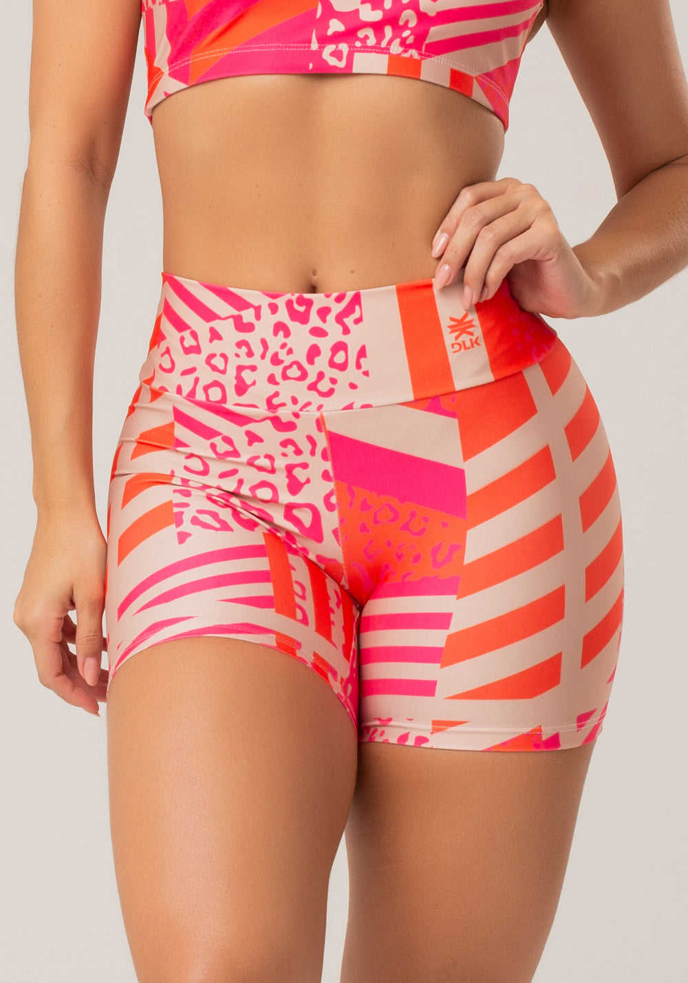 Short Fitness Feminino New Printed Estampado Skin Pink Dlk