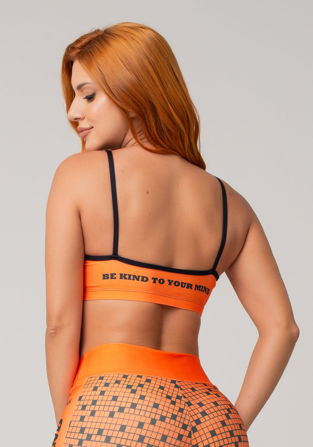 Top Fitness Feminino New Printed Estampado Gradiente Square Laranja Dlk