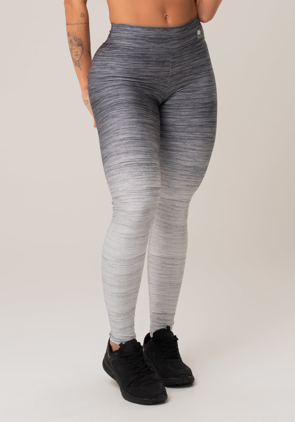 Legging Fitness Feminina New Printed Estampada Melange Degradê Branco Dlk