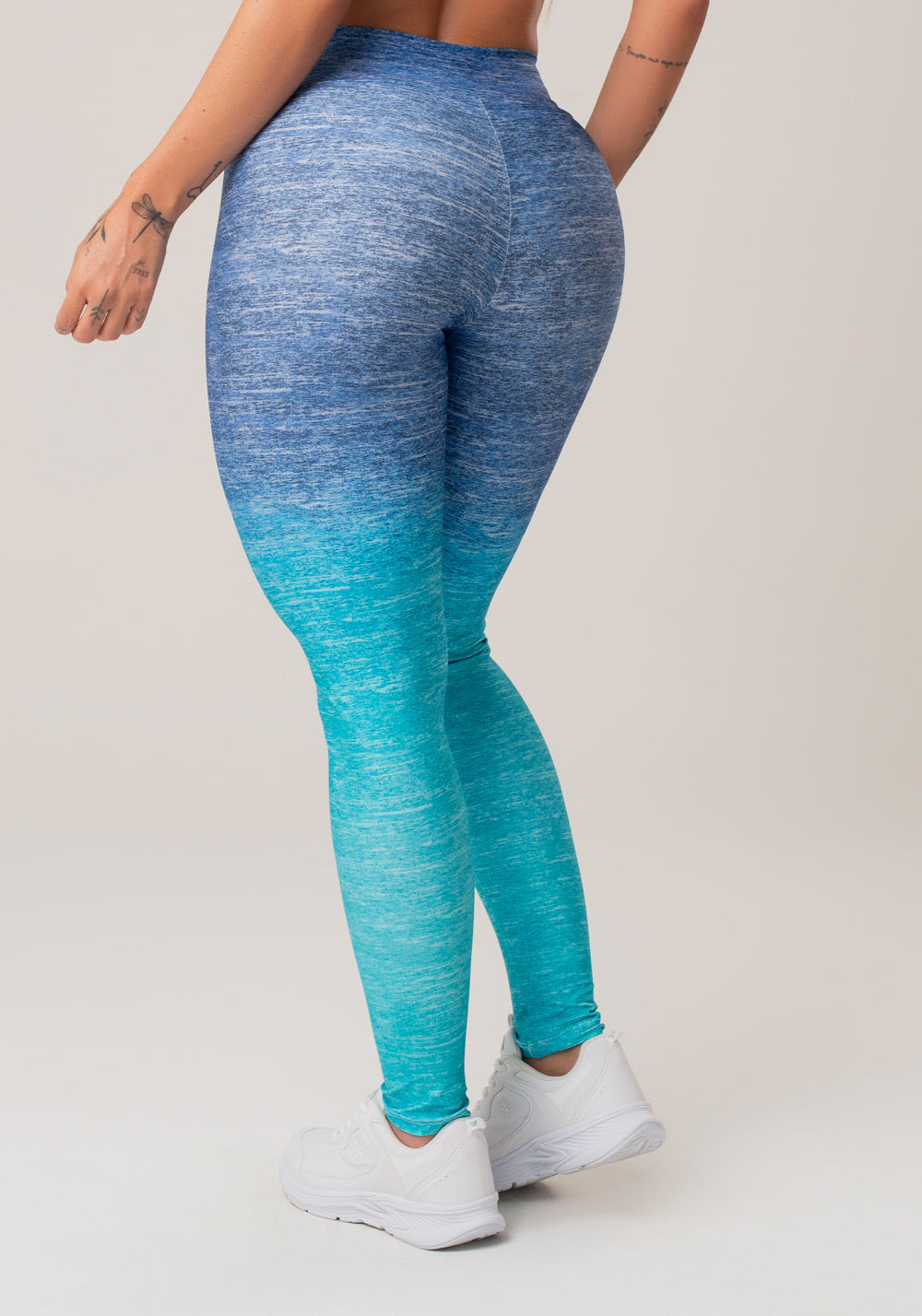 Legging Fitness Feminina New Printed Estampada Melange Azul Dlk