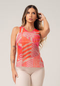 Camiseta Feminina Em Tule New Printed Estampada Com Abertura Lateral Skin Pink Dlk