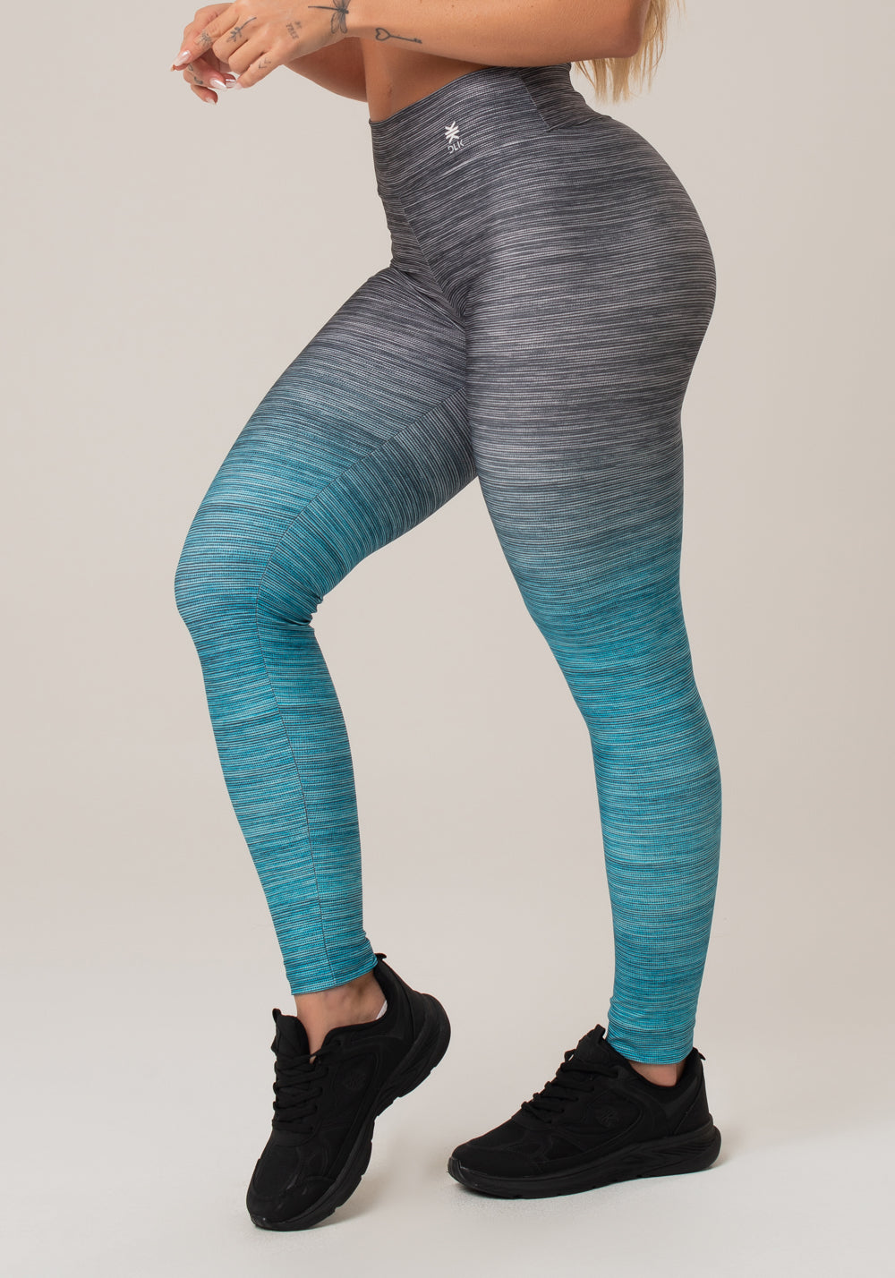 Legging Fitness Feminina New Printed Estampada Melange Degradê Azul Dlk