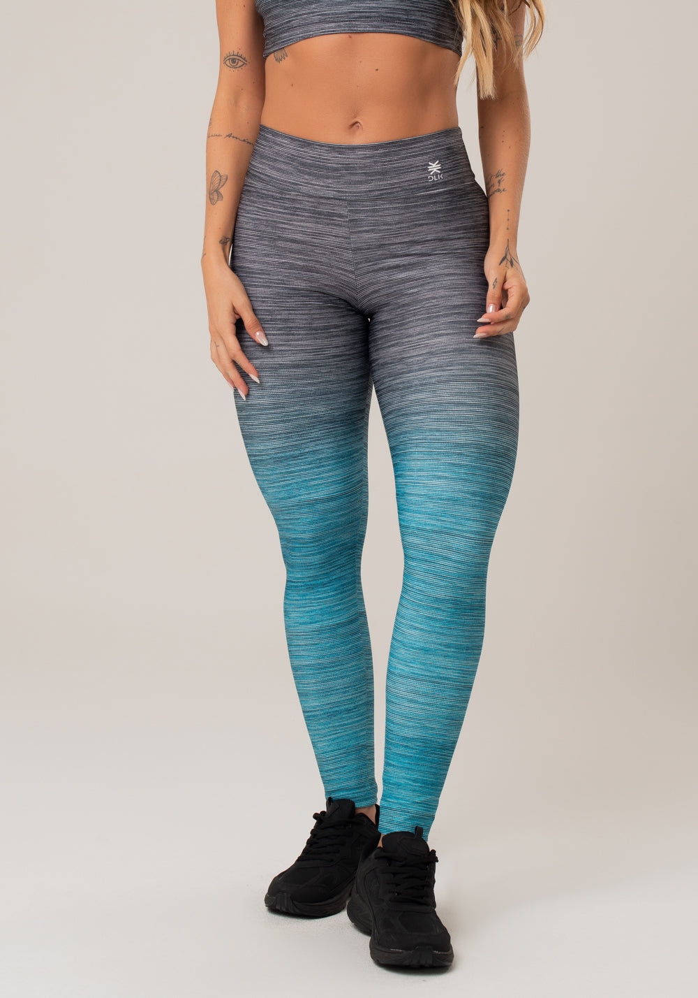 Legging Fitness Feminina New Printed Estampada Melange Degradê Azul Dlk