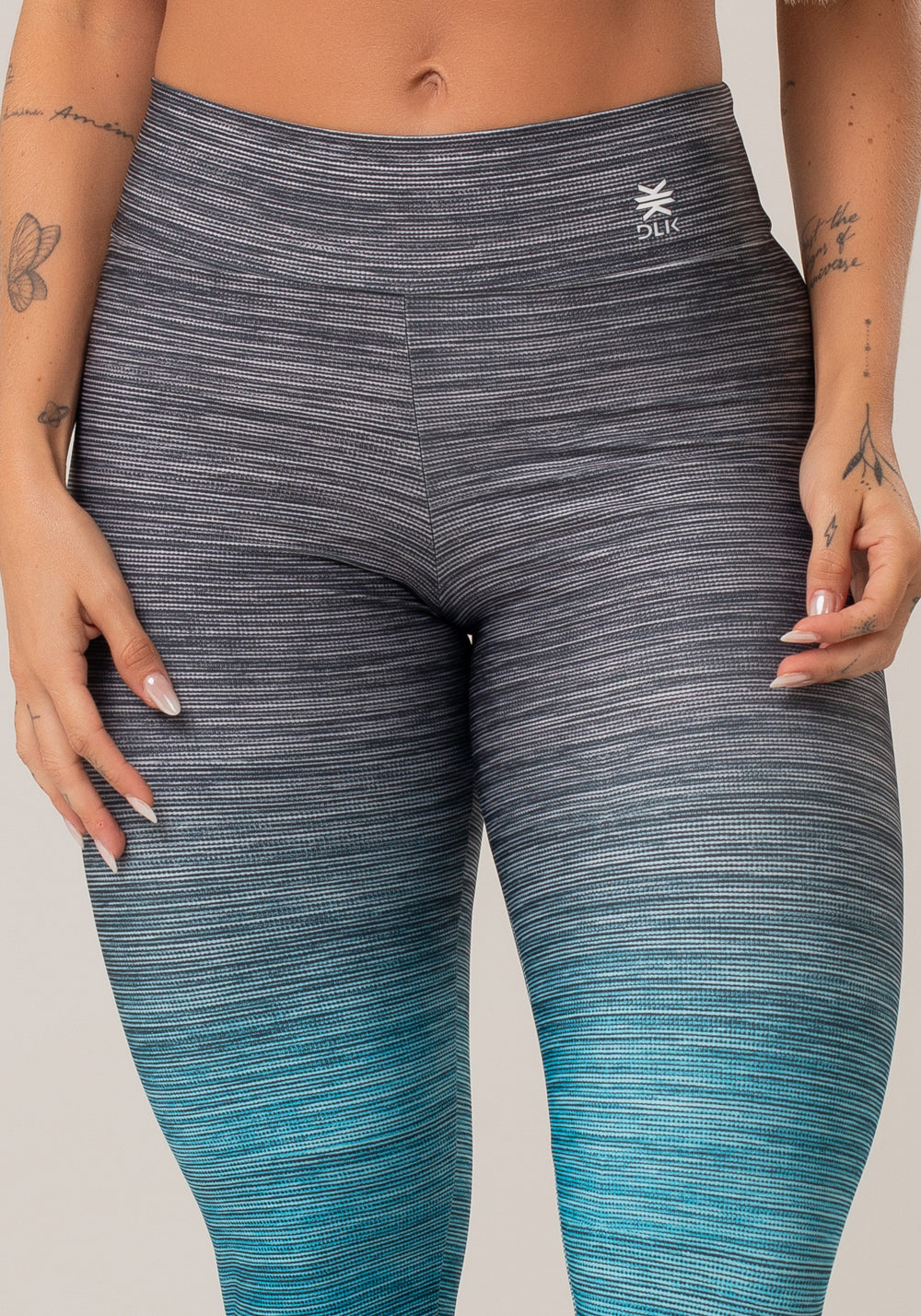 Legging Fitness Feminina New Printed Estampada Melange Degradê Azul Dlk