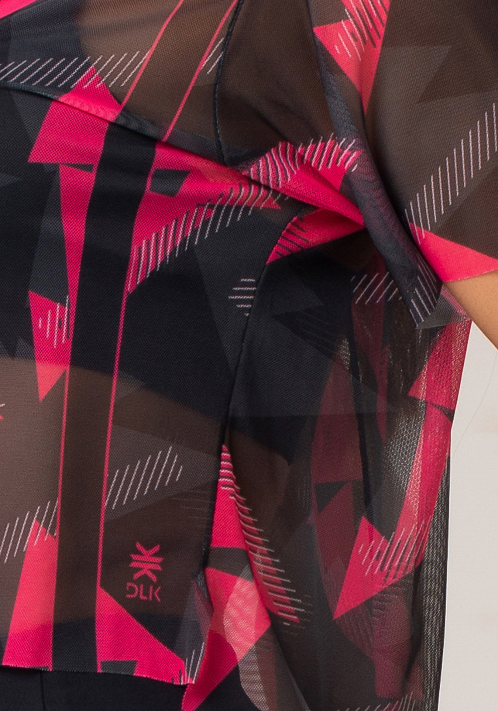 Blusa Feminina Em Tule New Printed Estampada Splinter Pink Dlk