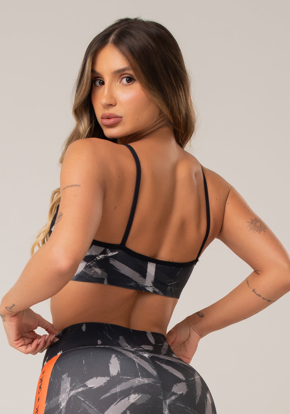 Top Fitness Feminino Com Bojo New Printed Estampado Brush Dlk