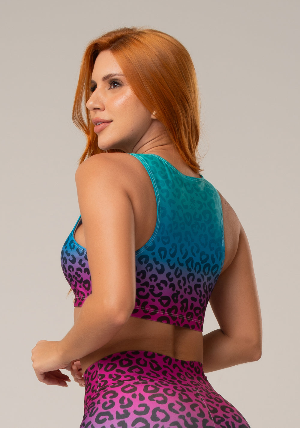 Top Fitness Feminino New Printed Estampado Onça Color Dlk