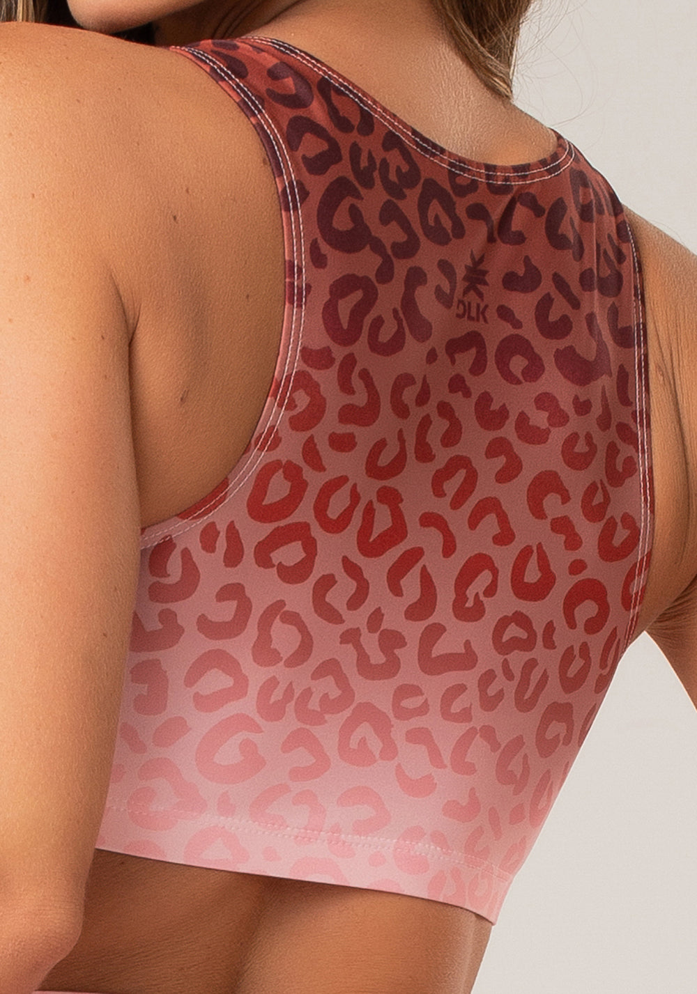 Top Fitness Feminino New Printed Estampado Onça Marrom Dlk